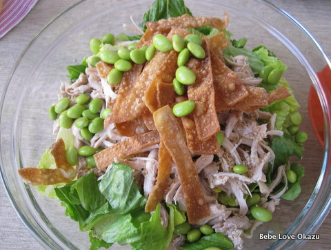 Chinese Chicken Salad With Edamame Homemade Dressing Bebe Love Okazu