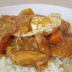 Chicken Corn Curry with Fried Egg
