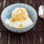 WELCOME! Ice Cream with Shiratama Mochi and Kinako (soybean flour)