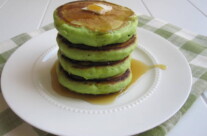 Green Pancakes with Chocolate Chips for St. Patrick’s Day