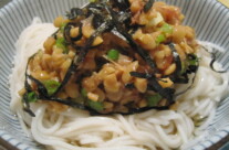 Natto (Fermented Soybeans) with Somen Noodles