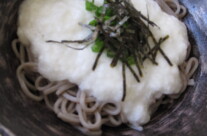 Hiyashi Yamakake Soba: Cold Soba with Grated Japanese Mountain Yam