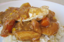 Chicken Corn Curry with Fried Egg