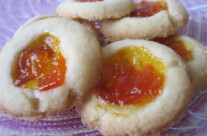 Kumquat Shortbread Thumbprint Cookies